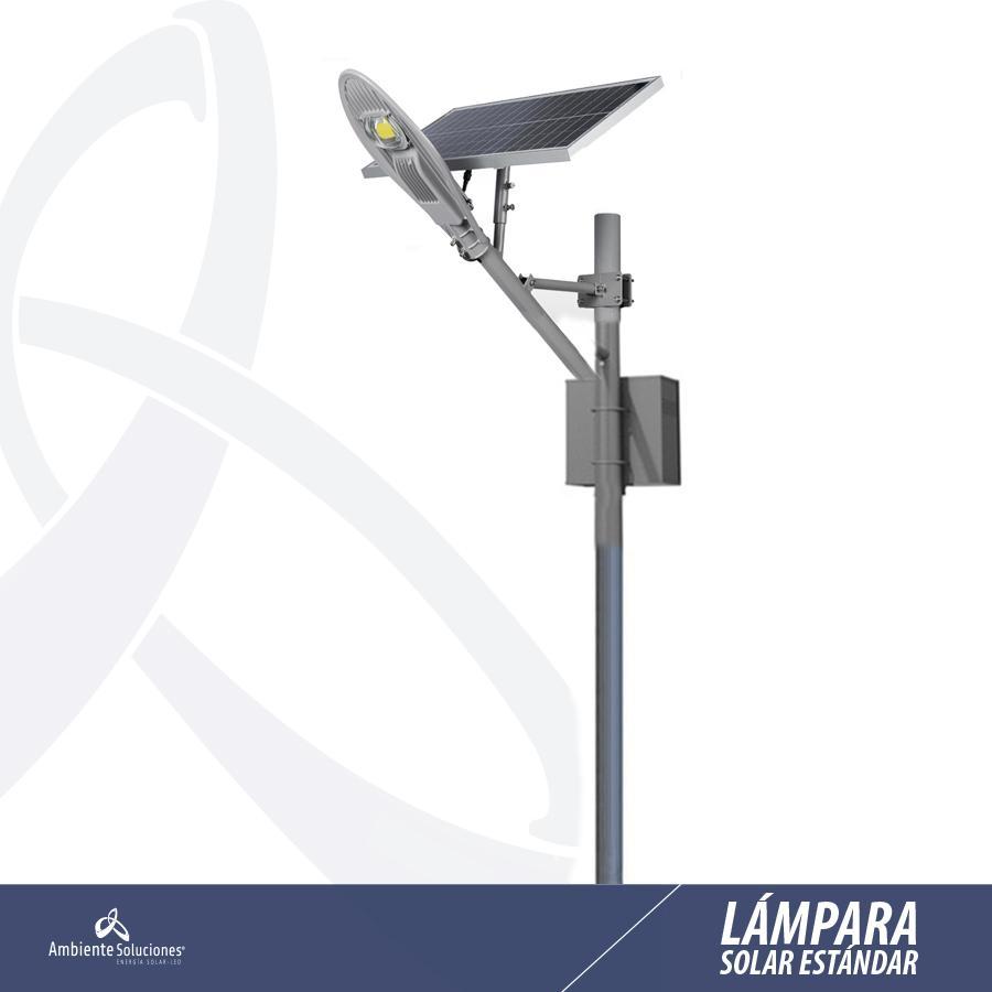 LAMPARA SOLAR LED CON POSTE LÍNEA ESTÁNDAR 60W 9MTS 6 HORAS