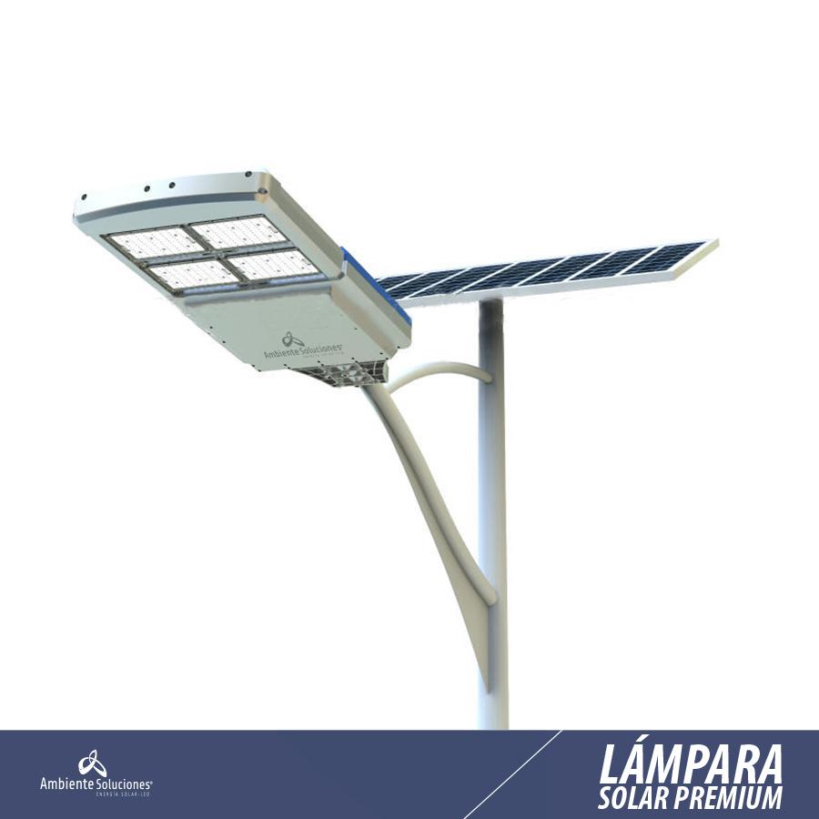 LAMPARA SOLAR LED SIN POSTE LÍNEA PREMIUM 120W 12 HORAS