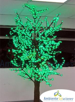 ÁRBOL LED TRONCO NATURAL FORMA ARCE HOJA DE CHERRY 2.5 METROS