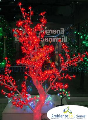 ÁRBOL LED TRONCO CRISTAL FORMA ARCE HOJA DE CHERRY 1.5 METROS