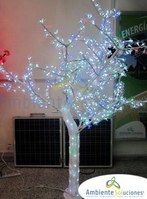 ÁRBOL LED TRONCO CRISTAL FORMA ARCE HOJA DE CHERRY 2 METROS