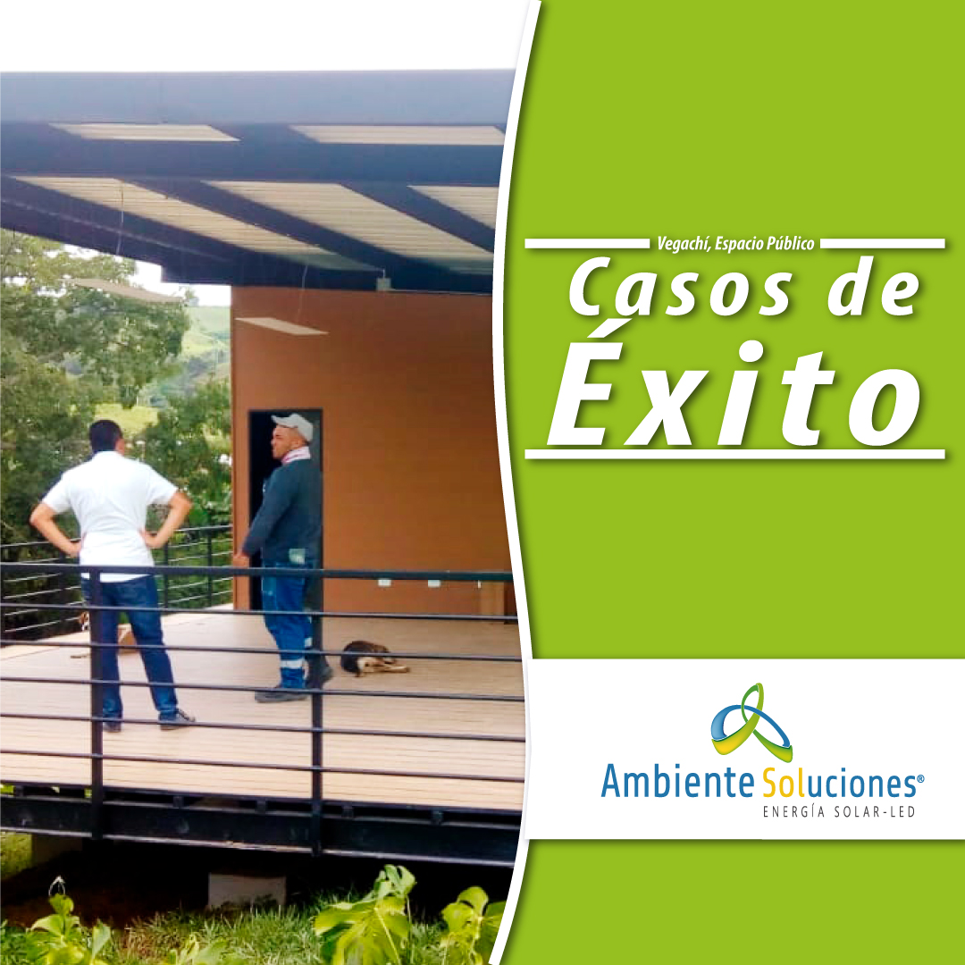 Espacio público verde de Vegachí con iluminación y energía solar.