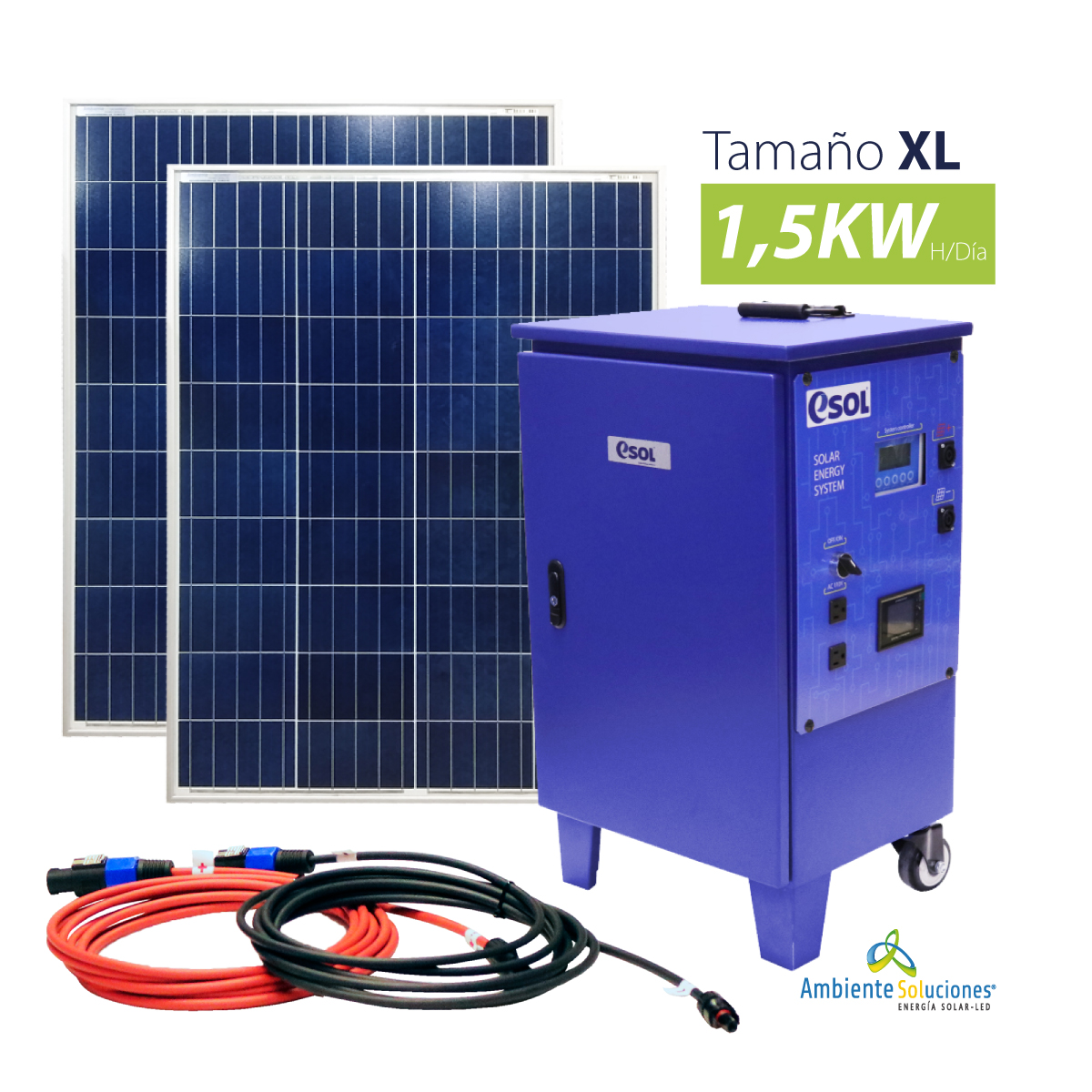 Sistema portátil de energía solar tamaño XL