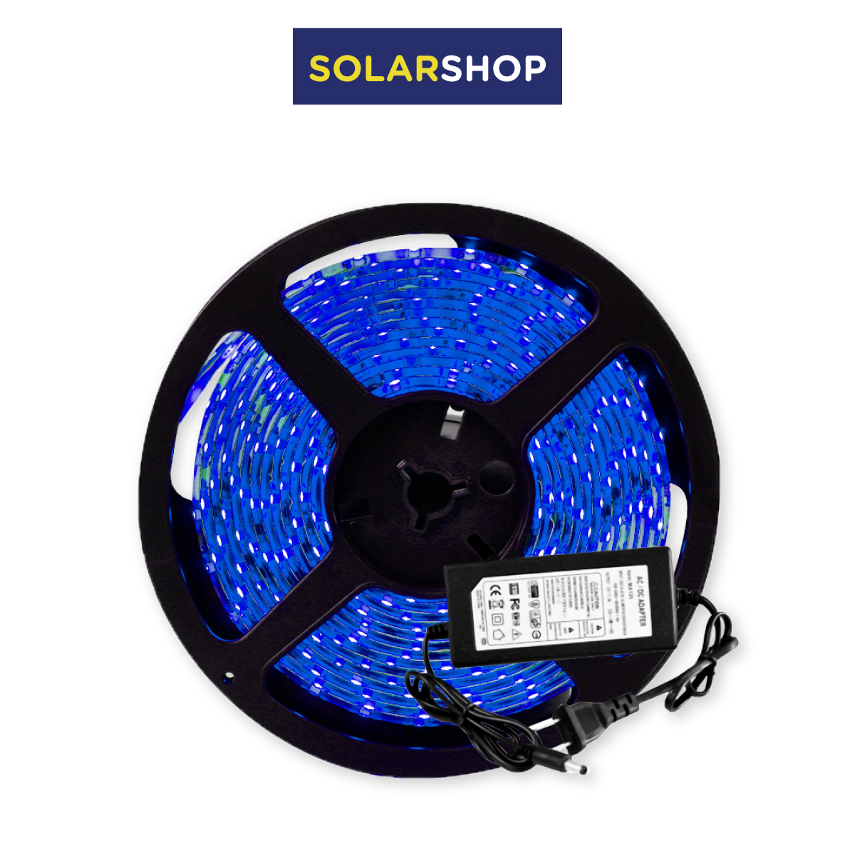 KIT BLISTER CINTA LED 12V AZUL 5M + ADAPTADOR 120V