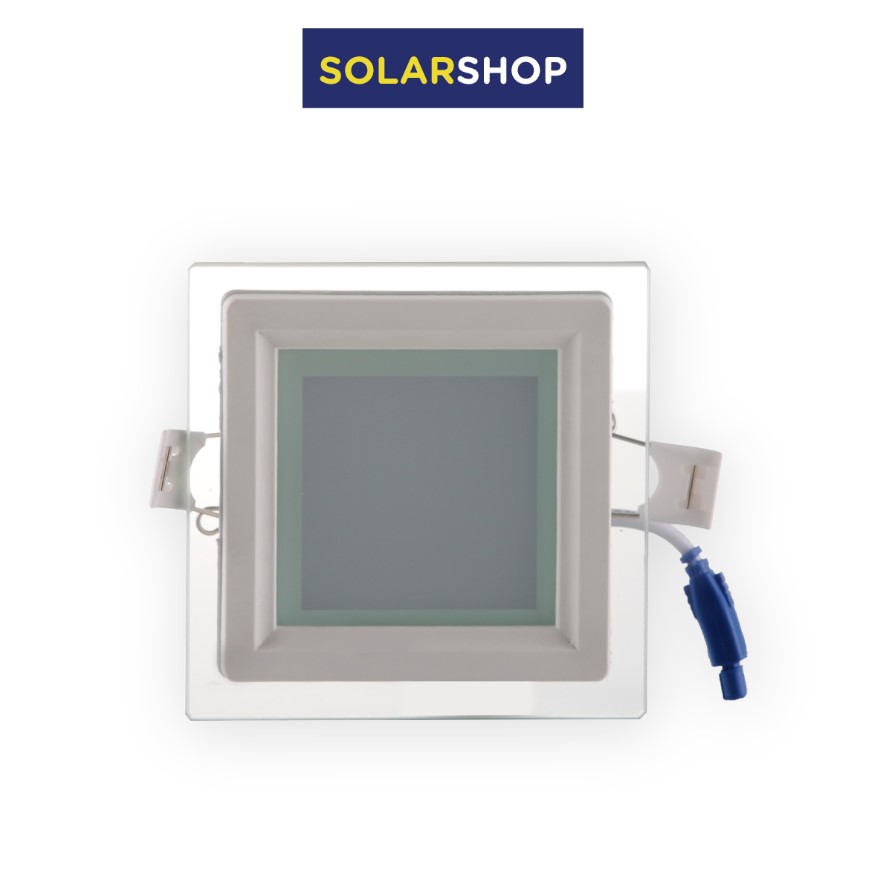 PANEL LED VIDRIO FLOTANTE 6W 4" BLANCO CUADRADO INCRUSTAR
