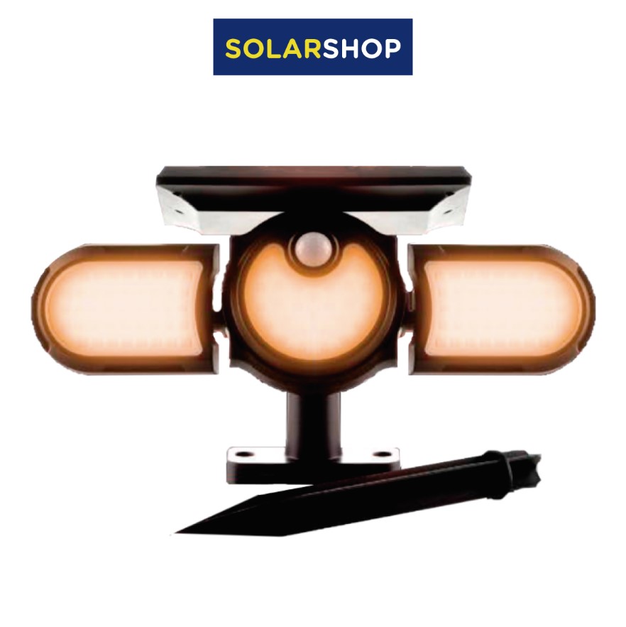 2.5W 3000K APLIQUE PARED SOLAR LED M2-NEGRO CON SENSOR