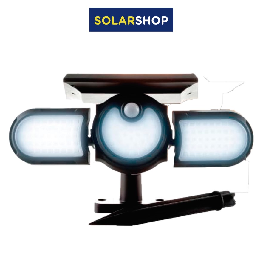 2.5W 6500K APLIQUE PARED SOLAR LED M2-NEGRO CON SENSOR