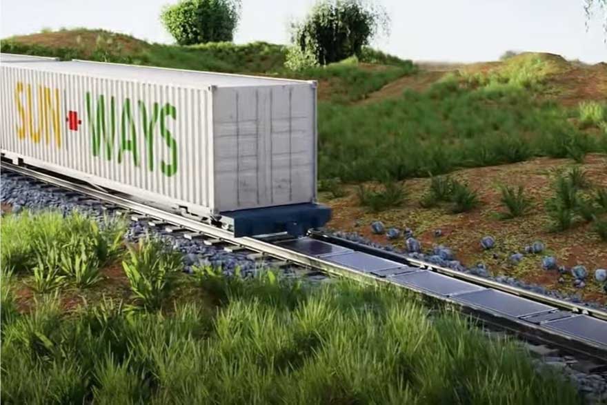 Cuando la energía solar circula por las vías del tren